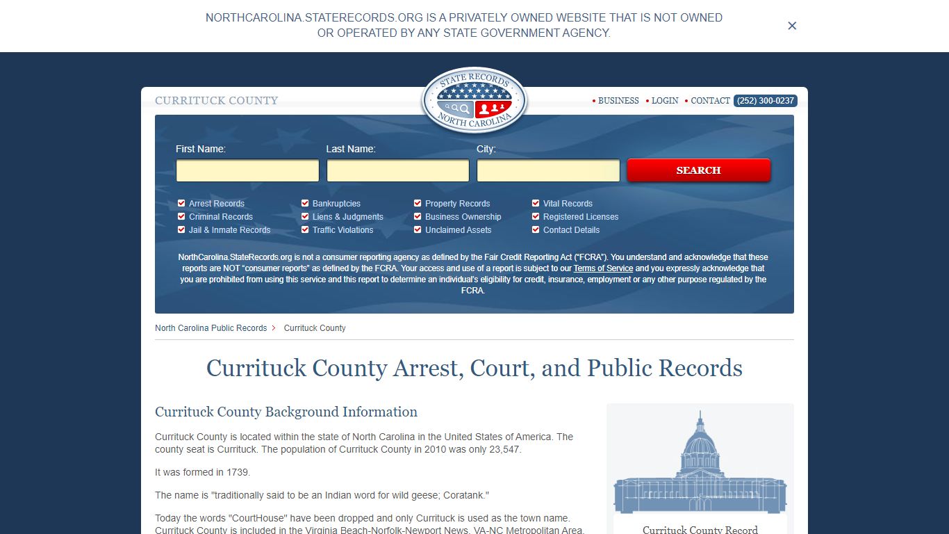 Currituck County Arrest, Court, and Public Records