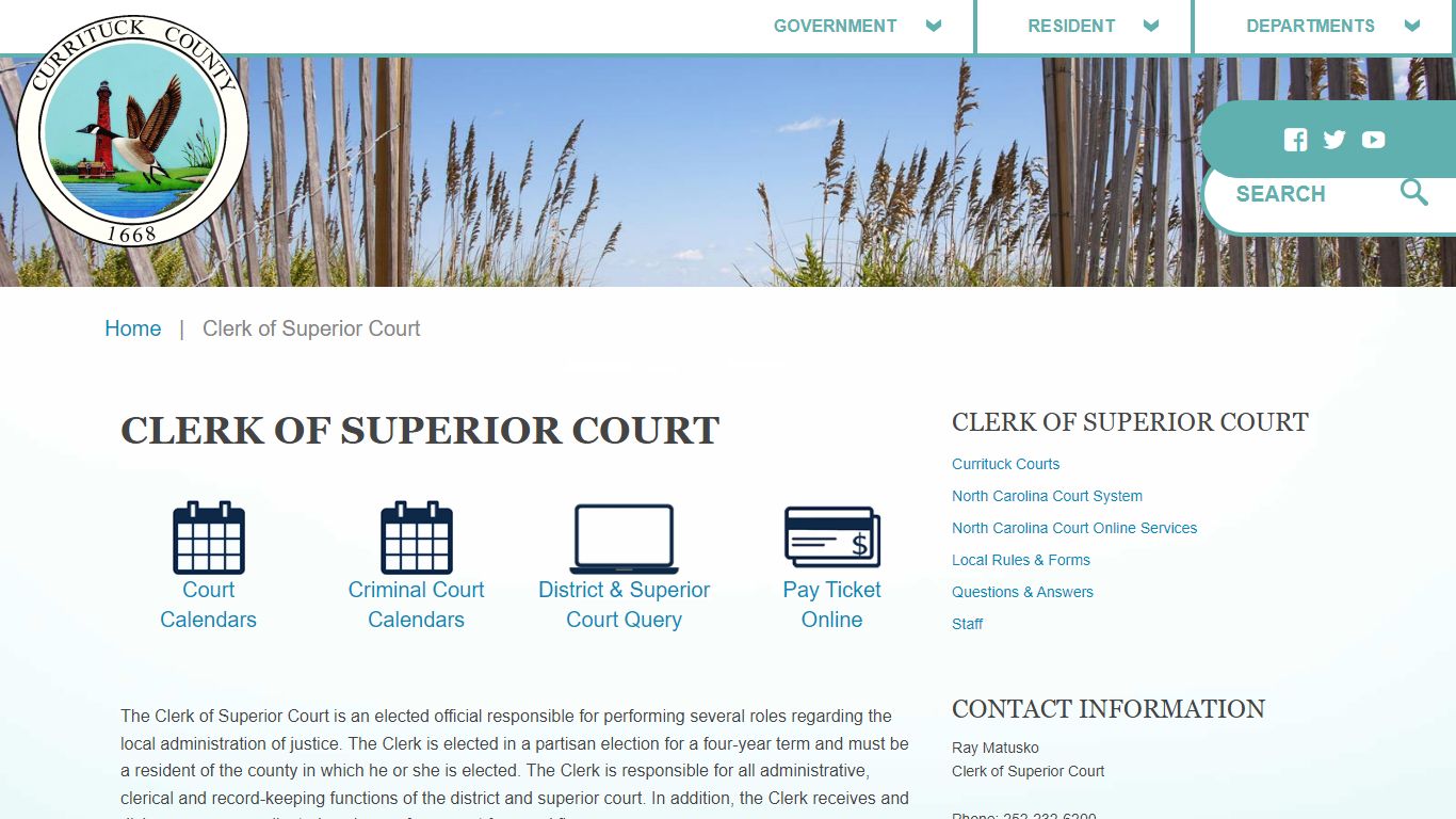 Clerk of Superior Court – Currituck County