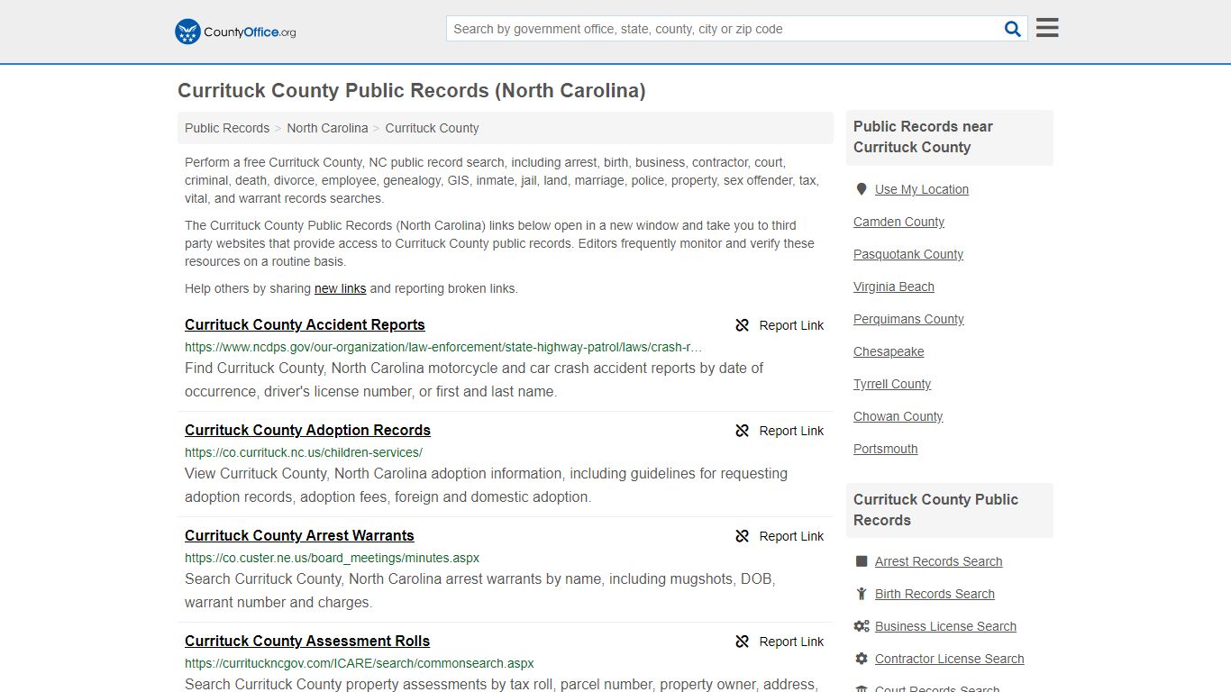 Public Records - Currituck County, NC (Business, Criminal ...